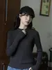 Suéter de Tricô Vermelho Retrô com Gola Redonda e Manga Longa com Peça Externa Slim Tricô Preguiçoso Novos Tops de Outono e Inverno para Mulheres