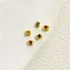 Retención de Color Alta Chapado en Oro de 14K Zircón Cuadrado Separadores con Passepartout Hechos a Mano para DIY Collares Pulseras Joyería Material