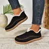 2026 Invierno Nuevo Comercio Exterior Zapatos de Algodón Cálidos para Mujer Transfronterizo Talla Grande Suela Plana para Mujer Color Sólido Acolchado de Terciopelo Cálido Engrosado