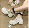 Zapatos de Cuero para Mujer 2025 Invierno Nuevo Estilo Preppy Británico Cuero Brillante Tacón Grueso Planos Punta Redonda Suela Gruesa Zapatos Mary Jane para Mujer