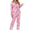 Conjunto de Ropa para el Hogar Estilo Europeo y Americano, Pijama para Mujer, Suministro de Comercio Exterior, Cárdigan de Satén, Manga Larga, Moda Casual de Otoño
