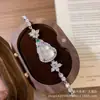 Novo bracelete estilo chinês, ultra brilhante, requintado, de calcedônia branca natural e calcedônia rosa em formato de cabaça, repleto de diamantes, design moderno
