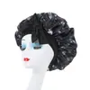 Gorro de Dormir Satinado de Doble Capa Transfronterizo con Cinta, Gorro Redondo Elástico Protector del Cabello, Gorro de Dormir de Seda Artificial con Lazo