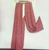 Calça de Pijama Longa de Algodão Seda Feminina Verão plus size Solta Pijama Feminino Verão Algodão Fina Calça de Perna Larga