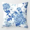 Nova Fronha de Porcelana Azul e Branca Estilo Chinês Almofada de Linho Criativa Azul para Quarto de Hóspedes Clássico Almofada de Verão para Sofá Almofada de Encosto