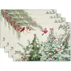 Amazon Manteles Navideños Muñeco de Nieve Árbol de Navidad Manteles Decoración de Mesa de Comedor Occidental Manteles Aislantes Fiesta Navideña