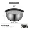 Cuenco Espesado de Acero Inoxidable 304 para Cocinar, Ensaladera, Base Antideslizante de Silicona, Cuenco para Hornear, Mezclar Huevos y Masa