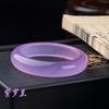 Pulseira de Jade Quartzo Gelo de Alta Qualidade, Cor de Jadeíta Imitação, Pulseira de Jade Flor Flutuante Tipo Gelo, Pulseira de Jade Verde Ba Shan Flor Flutuante Orquídea Roxo-Verde