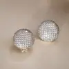 Pendientes Redondos Cuadrados de Diamante Micro-Clavado Super Brillantes de Venta Caliente Transfronteriza Pendientes de Dama de Lujo Ligero Temperamento de Gama Alta para Mujeres