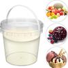 Balde de Plástico de Grau Alimentício com Tampa, Espessado, Selado para Tinta, Sorvete, Lagostim, Frutas, Chá de Leite, Recipiente Grande
