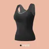 Ropa interior térmica de temperatura constante con almohadilla en el pecho, sin sujetador, moldeadora corporal no abrasiva, abdominal, catiónica, con cepillado, chaleco cálido, engrosado
