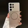 Funda de Teléfono Magnética Adecuada para Samsung S26Ultra, Funda Protectora de Cobertura Total con Agujeros de Precisión para S25, Funda Suave con Ventana Grande para S26Plus