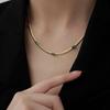 Collar Yunyao Estilo Europeo y Americano Personalizado de Moda con Circonita Esmeralda para Mujer, Cadena para Clavícula de Diseño Nicho de Lujo Ligero en Oro K con un Toque de Alta Gama