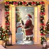 Cortina de Puerta Navideña Tela Colgante Árbol de Navidad Muñeco de Nieve Hombre Mayor Tema Decoración de Entrada Arreglo Festivo Fuente Transfronteriza Fábrica