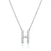 Colar de Letras 26 Estilo Europeu e Americano Transfronteiriço Novo Simples Moda Colar com Pingente de Diamante Corrente para Clavícula com Iniciais Femininas