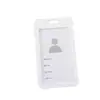 Portatarjetas Rígido Transparente Vertical de Doble Cara Tarjeta de Estudiante Identificación de Trabajo Lanyard Color Caramelo Impermeable Insignia de Trabajo A4