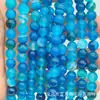Zhiyue joyería línea de ágata rayada cuentas redondas rojas cuentas sueltas accesorios de joyería DIY semiacabados en stock