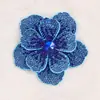 Broche de flor tridimensional con strass, exquisito y de alta gama, materiales DIY hechos a mano, accesorios para ropa, cabello, bolsos