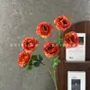 Flores artificiais, 6 cabeças de peônia, arranjos florais de casamento, decorações de casamento, centros de mesa para corredor, decoração suave, paisagismo, atacado para exportação