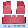 Adequado para Teala Modelo 3/Y Urso Morango Vermelho 2025-2026 Material 3D para Todas as Estações Tapetes de Piso TPE