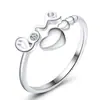 Amor Anillo de Plata con Incrustaciones de Diamantes en Forma de Corazón Anillo de Extremo Letra amor Anillo de Chaozhou Viento Frío amor Anillo en Forma de Corazón