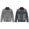 Jaqueta Jeans Yidao Vintage 2026 Outono Nova Retro Americana Cool Solta Lavada Desgastada Color Block com Gola