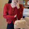 Nuevo cárdigan de punto elegante estilo Chanel, cuello redondo, para mujer, otoño, versátil, holgado, rejuvenecedor, abrigo estilo coreano