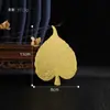 Colgante de Hoja de Bodhi con Lámina de Oro Imitación, Colgante de Mascota, Decoración para el Hogar, Colgante de Nudo de Paz y Propicio