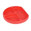 Tazón de Silicona para Comida Infantil con Ventosa, Vajilla Redonda de Silicona, Plato de Cena de Silicona Infantil de Grado Alimenticio Anti-Caídas y Resistente a Altas Temperaturas