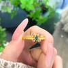 Anillo de Espiga de Trigo Mariposa Brainling 2024 Nuevas Explosiones Alto Valor de Color Anillo Blanco Exquisito Joker Alto Sentido Anillo de Dedo