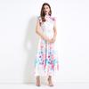 Estación Independiente de Amazon Transfronteriza Vestido de Mujer con Estampado de Moda y Mangas Volantes Vestido con Estampado de Hada de las Flores