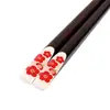 Palillos de Madera Afilados Estilo Japonés con Diseños Impresos, Caja de Regalo de Alta Gama, Palillos de Madera Multicolor, Un Par de Palillos por Persona