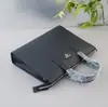Maletín Cruzado para Hombre Bolso de Mano para Oficina de Negocios para Hombre Simple de Cuero Genuino Saffiano Gran Capacidad Color Sólido