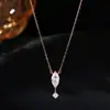 Collar de Plata S925 "Una Gota de Lágrima" Lujo Ligero para Mujer con Sensación de Alta Gama, Popular Estilo Diamante Marquise, Cadena para Clavícula Chapada en Oro K