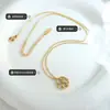 Estilo étnico chino nicho colgante hueco con carácter chino collar cadena de clavícula diseño de marca doble felicidad titanio acero chapado en oro