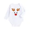 Enterizo Navideño Clase A Otoño Color Sólido Holgado Bebé Recién Nacido Triángulo Traje de Gateo Mameluco de Manga Larga