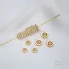 Plata Brillante Chapada en Oro de 14K Incrustaciones de Circonita Forma de Flor Redonda Separador Rueda Separadora Cuentas para Manualidades Hecho a Mano Accesorios para Joyería Hecha a Mano