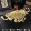 Plato de fruta de metal estilo retro europeo, bandeja redonda de hierro para frutas, dorado, para sala de estar del hogar, venta al por mayor