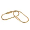 Fivela Oval de Latão Linha Simples Nórdica Fivela de Parafuso Chaveiro Retro Cobre Puro Moda Criativa Porta-Chaves de Carro