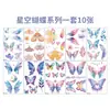Nueva Pegatina Facial de Mariposa Estrella de Colores con Brillo Tatuaje Temporal para Fiesta Evento Escenario Niños Pegatina Facial Degradada