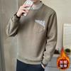 Sudadera Gruesa con Forro de Polar para Invierno con Cuello de Camisa de Dos Piezas Falsas, Marca de Moda, Una Pieza al por Mayor Manga Larga