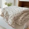 Manta de verano de conejito lindo estilo coreano simple fresco algodón soja manta de verano habitación con aire acondicionado manta fina lavable