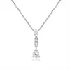 Collar Estrella de Lágrima de Moissanita Más Vendido Transfronterizo, Exquisita, Simple, Suave y Dinámica Cadena para Clavícula de Tres Piedras