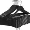 Percha de madera negra para traje, percha de madera maciza, percha de ropa transfronteriza para hotel, percha de ropa para adultos, venta al por mayor