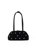 Bolsa Boston de Ponto Cruz Transfronteiriça Mais Vendida com Design de Bolinhas, Bolsa de Ombro para Mulheres, Bolsa de Mão e Ombro Versátil de Alta Moda