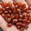 Ágata Roja Pulida Agujero Grande Jade Cuentas Sueltas Calcedonia Cuentas Tambor de Cintura Cuentas de Arroz Cuentas Barril Lezi Accesorios de Joyería Cuentas