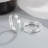 Nuevos Aretes de Aro Redondos para Mujer, Puños para Oreja Cepillados, Banda Lisa, Tendencia de Lujo Ligero de Alta Gama para Hombre, Pendientes Minimalistas Europeos y Americanos