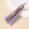 Algodão de Xizang trançado com borla e sementes de bodhi para texto e brincar Xizang algodão borla pulseira DIY acessórios de joias atacado