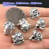 S999 Plata para el Pie Retro Palabra de Fortuna Pixiu Bestia Divina León Cuenta Despertadora Cuerda de Mano Tejida Collar Accesorios Hechos a Mano DIY