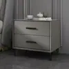 Mesa de Cabeceira de Ardósia, Madeira Maciça, Simples e Moderna, Armário de Armazenamento de Cabeceira para Quarto, Totalmente Montado para Envio, Armazenamento de Comércio Exterior Transfronteiriço